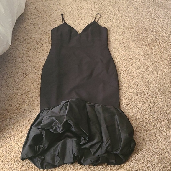 NWT ASOS Black Ever New Plunge Midi Dress - Picture 6 of 7
